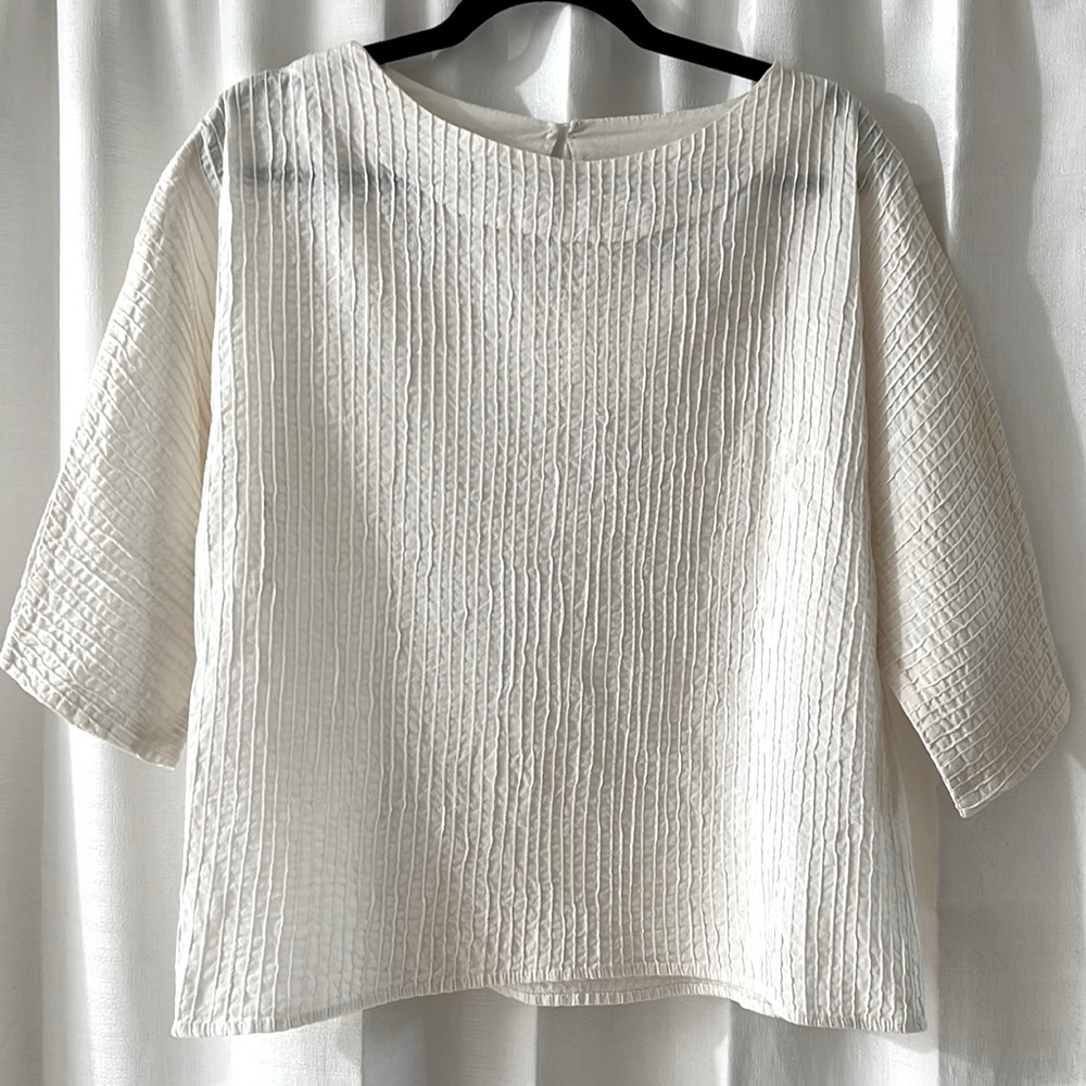 Vintage textured white top
